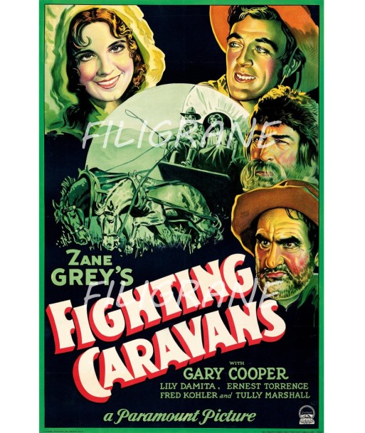 FIGHTING CARAVANS FILM Rfej-POSTER/REPRODUCTION d1 AFFICHE VINTAGE de votre