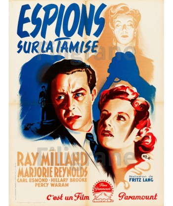 FILM ESPIONS sur la TAMISE Rbie-POSTER/REPRODUCTION d1 AFFICHE VINTAGE solde