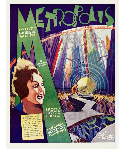 FILM METROPOLIS Fritz LANG Rkol-POSTER/REPRODUCTION d1 AFFICHE VINTAGE Les êtres humains sont 