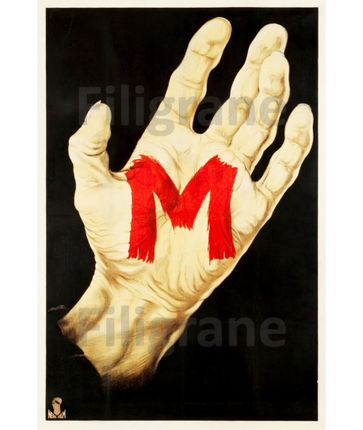 FILM M Le MAUDIT F. LANG Rolv-POSTER/REPRODUCTION d1 AFFICHE VINTAGE chez Cornerstreet bien 