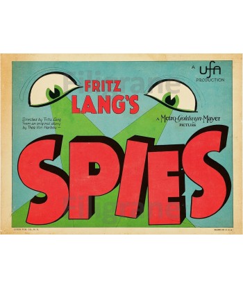 FILM SPIES Fritz LANG Racv-POSTER/REPRODUCTION d1 AFFICHE VINTAGE plus qu'un jeu 