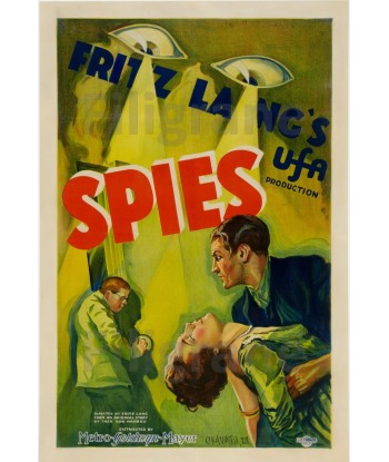 FILM  SPIES  Fritz LANG Rbnc-POSTER/REPRODUCTION d1 AFFICHE VINTAGE Amélioration de cerveau avec