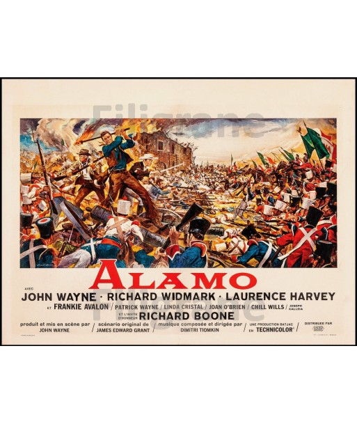 FILM The ALAMO Rujj-POSTER/REPRODUCTION d1 AFFICHE VINTAGE Venez acheter