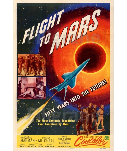 FLIGHT to MARS FILM Rcbm-POSTER/REPRODUCTION d1 AFFICHE VINTAGE Par le système avancé 