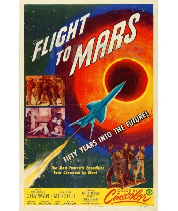 FLIGHT to MARS FILM Ritr-POSTER/REPRODUCTION d1 AFFICHE VINTAGE offre 