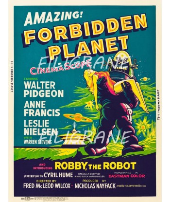 FORBIDDEN PLANET FILM Rcue-POSTER/REPRODUCTION d1 AFFICHE VINTAGE s'inspire de l'anatomie humaine