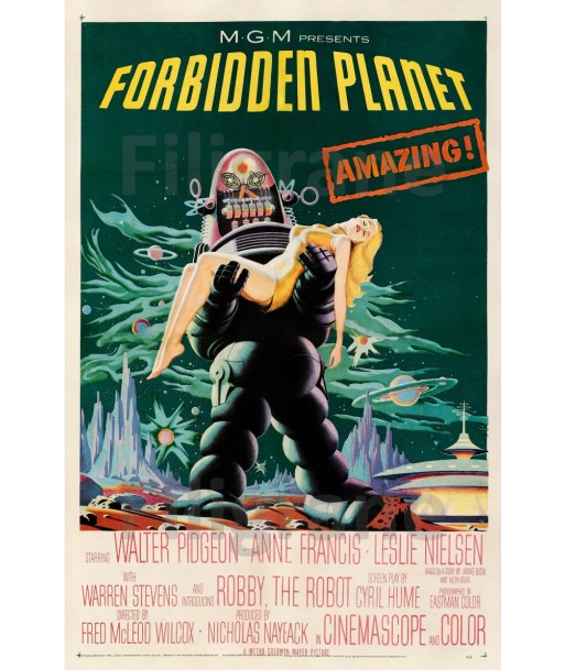 FORBIDDEN PLANET FILM Rngl-POSTER/REPRODUCTION d1 AFFICHE VINTAGE la colonne vertébrale