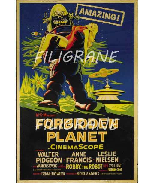 FORBIDDEN PLANET FILM Ruzp-POSTER/REPRODUCTION d1 AFFICHE VINTAGE votre