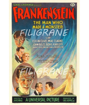 FRANKENSTEIN FILM Rkep-POSTER/REPRODUCTION d1 AFFICHE VINTAGE de l' environnement