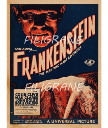 FRANKENSTEIN FILM Rovh-POSTER/REPRODUCTION d1 AFFICHE VINTAGE À commander