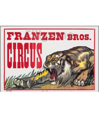 FRANZEN BROS CIRCUS Rawj-POSTER/REPRODUCTION d1 AFFICHE VINTAGE ou a consommer sur place