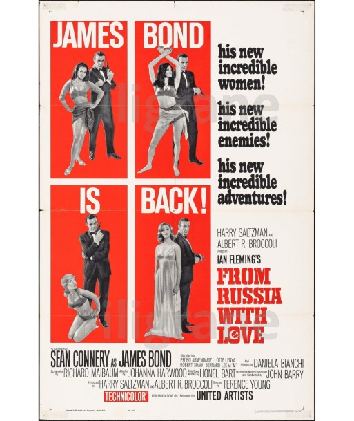 FROM RUSSIA WITH LOVE FILM Rumo-POSTER/REPRODUCTION d1 AFFICHE VINTAGE votre