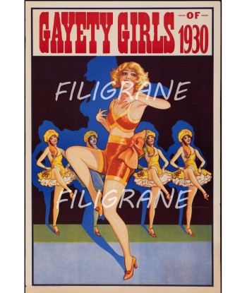 GAYETY GIRLS 1930 CABARET Rxcz-POSTER/REPRODUCTION d1 AFFICHE VINTAGE pas cher 