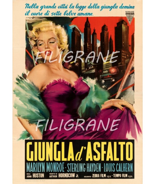 GIUNGLA d'ASFALTO FILM Rsfs-POSTER/REPRODUCTION d1 AFFICHE VINTAGE brillant des détails fins