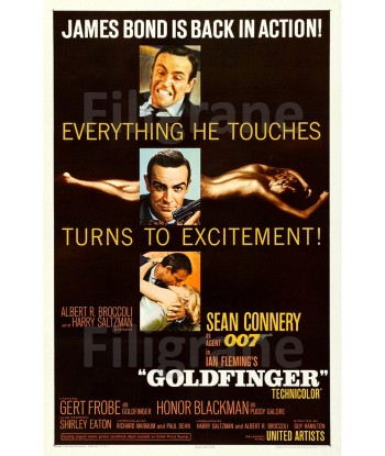 GOLDFINGER FILM Rpvy-POSTER/REPRODUCTION d1 AFFICHE VINTAGE la livraison gratuite