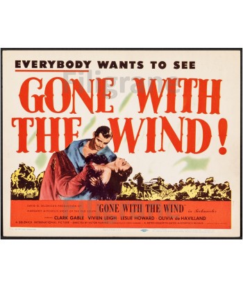 GONE WHITH the WIND FILM Rvgc-POSTER/REPRODUCTION d1 AFFICHE VINTAGE Venez acheter