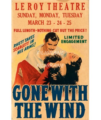 GONE WITH the WIND FILM Roki-POSTER/REPRODUCTION d1 AFFICHE VINTAGE Jusqu'à 80% De Réduction