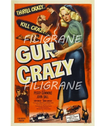 GUN CRAZY FILM Rril-POSTER/REPRODUCTION d1 AFFICHE VINTAGE paiement sécurisé