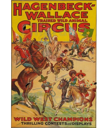 HAGENBECK WALLACE CIRCUS Rhao-POSTER/REPRODUCTION d1 AFFICHE VINTAGE les ligaments