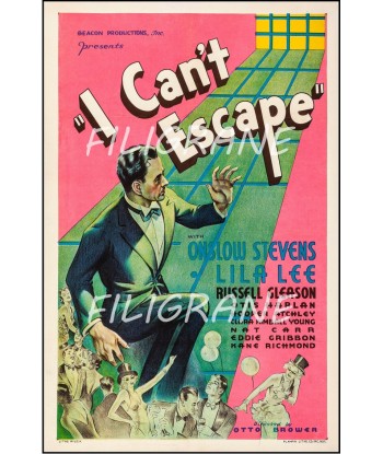 I CAN'T ESCAPE FILM Rqmu-POSTER/REPRODUCTION d1 AFFICHE VINTAGE 50-70% off 