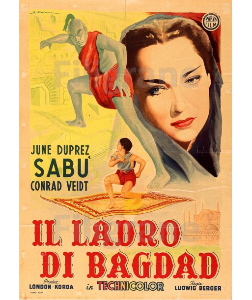 IL LADRO DI BAGDAD FILM Rcoc-POSTER/REPRODUCTION d1 AFFICHE VINTAGE les muscles