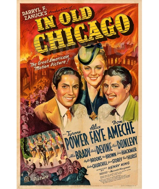 IN OLD CHICAGO FILM Rnjd-POSTER/REPRODUCTION d1 AFFICHE VINTAGE du meilleur 