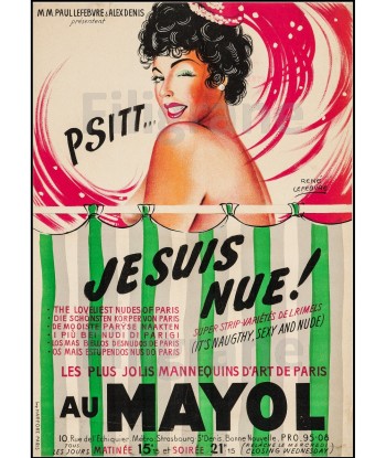 JE SUIS NUE CABARET MAYOL Rntr-POSTER/REPRODUCTION d1 AFFICHE VINTAGE acheter en ligne