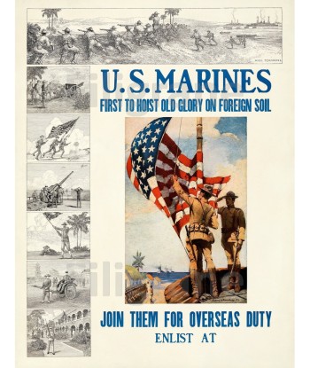 JOIN US MARINES Rfja-POSTER/REPRODUCTION d1 AFFICHE VINTAGE pas cher 