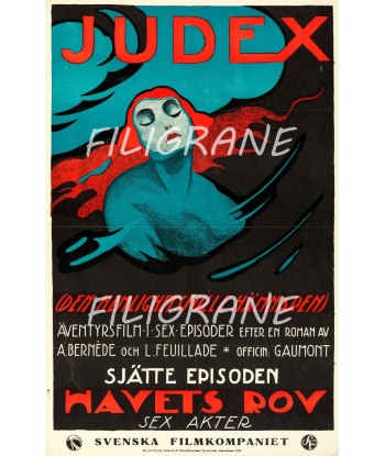 JUDEX FILM Rhto-POSTER/REPRODUCTION d1 AFFICHE VINTAGE brillant des détails fins