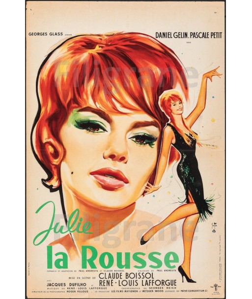 JULIE la ROUSSE FILM Rmgq-POSTER/REPRODUCTION d1 AFFICHE VINTAGE pas chere