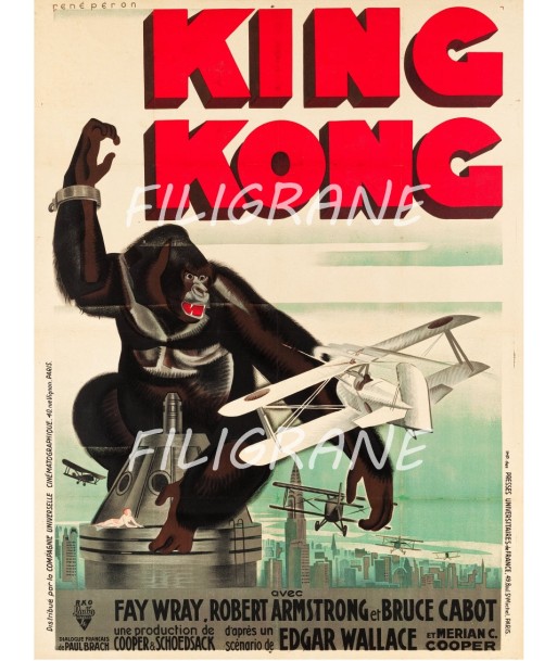 KING KONG FILM Rzfi-POSTER/REPRODUCTION d1 AFFICHE VINTAGE les ctes