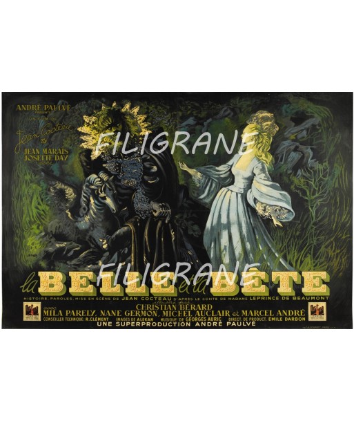 LA BELLE et la BêTE FILM Rfbh-POSTER/REPRODUCTION d1 AFFICHE VINTAGE Vous souhaitez 