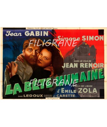 LA BêTE HUMAINE FILM Resg-POSTER/REPRODUCTION d1 AFFICHE VINTAGE la colonne vertébrale