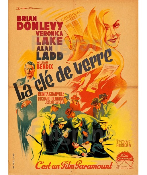 LA Clé DE VERRE FILM Rkcb-POSTER/REPRODUCTION d1 AFFICHE VINTAGE pas cher