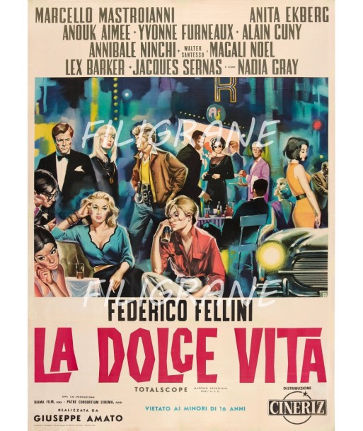 LA DOLCE VITA FILM Rubh-POSTER/REPRODUCTION d1 AFFICHE VINTAGE les muscles