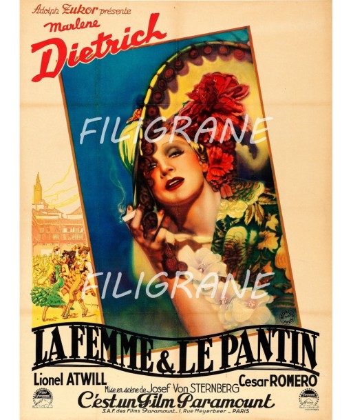 LA FEMME et LE PANTIN FILM Rsdb-POSTER/REPRODUCTION d1 AFFICHE VINTAGE de technologie