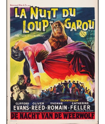 LA NUIT DU LOUP GAROU FILM Rvra-POSTER/REPRODUCTION d1 AFFICHE VINTAGE français