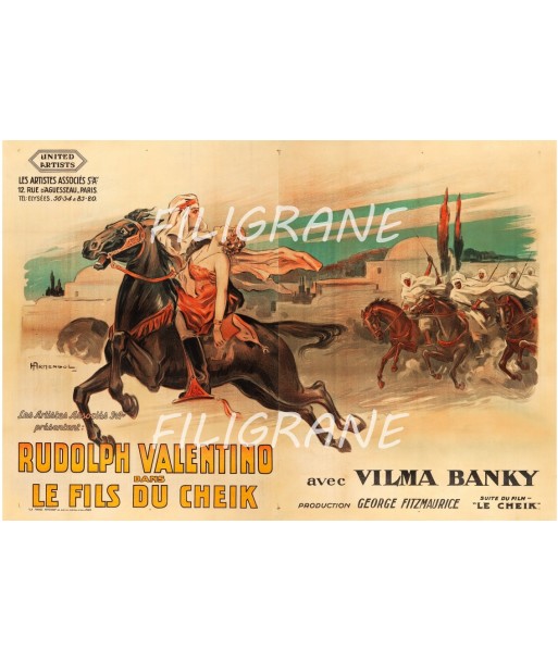 LE FILS du CHEIK FILM Rzxl-POSTER/REPRODUCTION d1 AFFICHE VINTAGE Paris Déstockage Promo