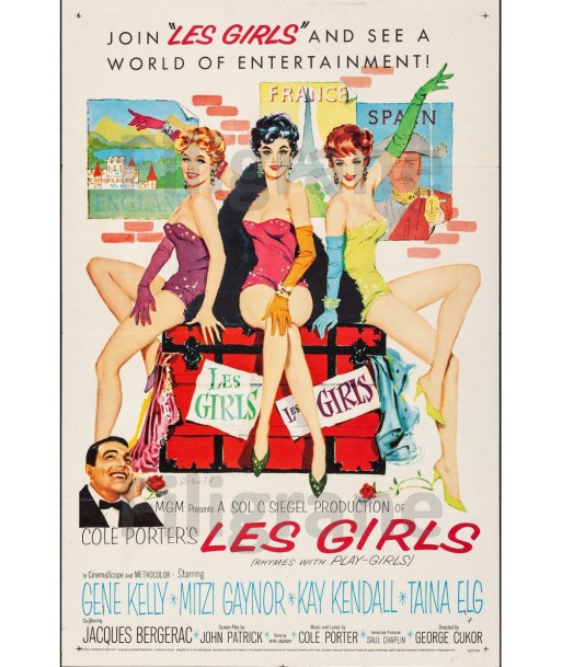 LES GIRLS FILM Rffm-POSTER/REPRODUCTION d1 AFFICHE VINTAGE Véritable concentré