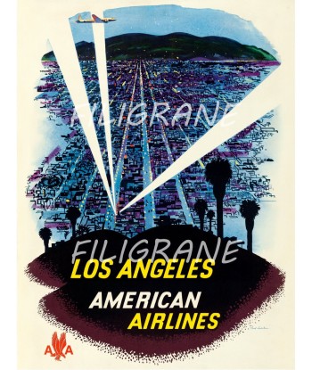 LOS ANGELES AIRLINES Rnai-POSTER/REPRODUCTION d1 AFFICHE VINTAGE livraison et retour toujours gratuits