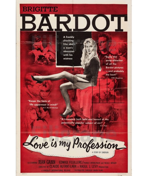 LOVE IS MY PROFESSION FILM Rwjb-POSTER/REPRODUCTION d1 AFFICHE VINTAGE commande en ligne