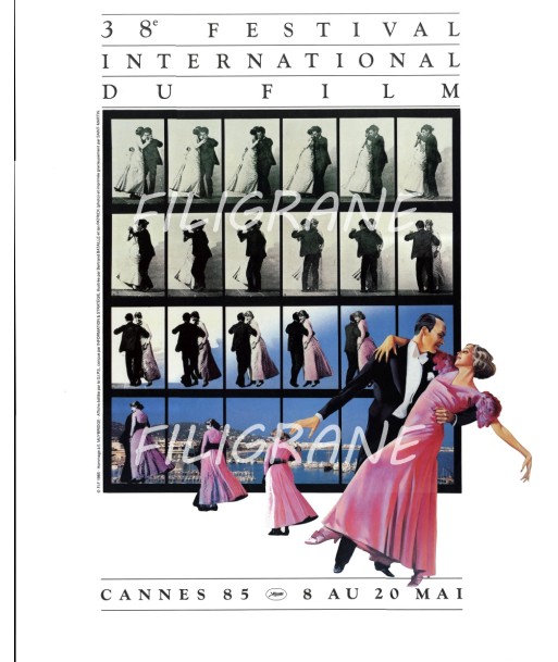 FESTIVAL de CANNES 1985 - BELLE AFFICHE ORIGINALE 60x80cm Etat Neuf soldes