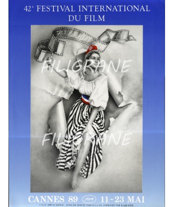 FESTIVAL de CANNES 1989 - BELLE AFFICHE ORIGINALE 60x80cm Etat Neuf paiement sécurisé